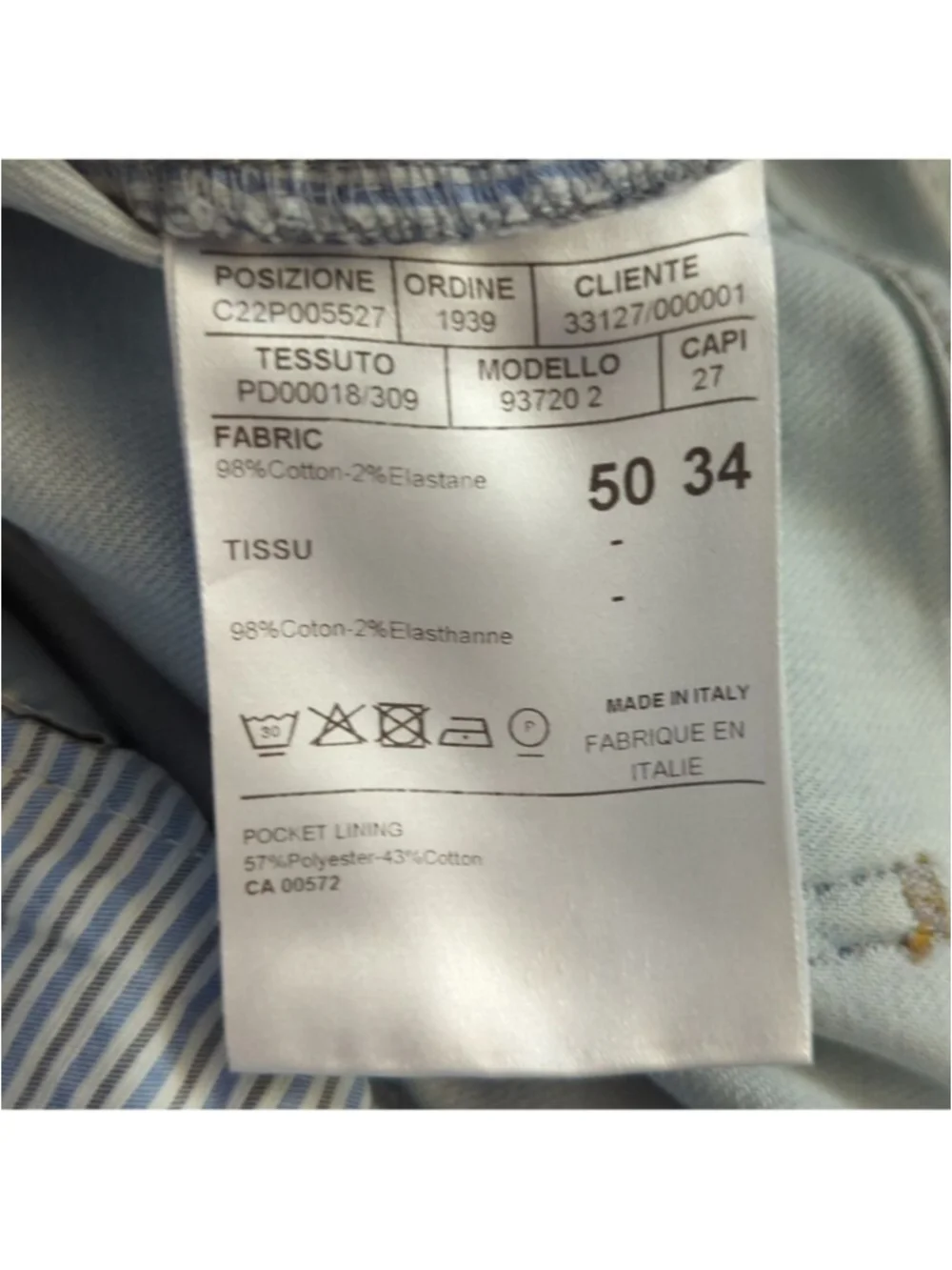 HP. CANALI Men's Slim Fit Jeans